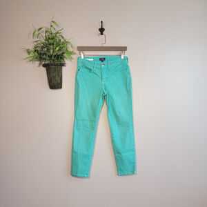 NYDJ Clarissa Ankle Skinny Jeans Malachite Green Not Your Daughters Jeggings 2 P